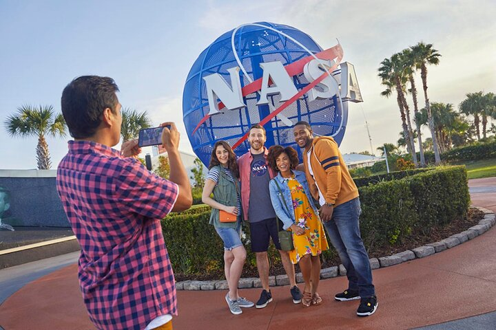 Capture unforgettable memories with friends at the iconic NASA sign. Explore space history interact with astronauts and immerse yourself in the wonders of the Kennedy Space Center.